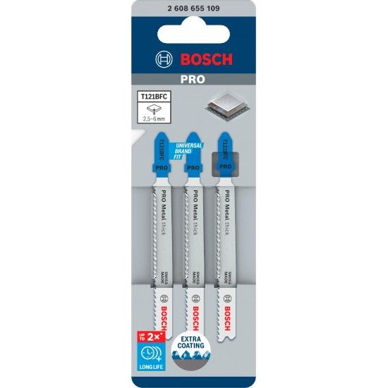 L�mina de serra vertical PRO Metal thick T121BFC 92 mm, 3 unid. ref� 2608655109 BOSCH