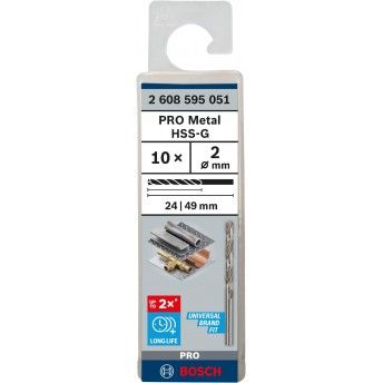 Broca PRO Metal HSS-G, 2 x 24 x 49 mm, 10 unid. ref� 2608595051 BOSCH