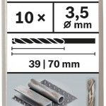 Broca PRO Metal HSS-G, 3,5 x 39 x 70 mm, 10 unid. ref� 2608595058 BOSCH