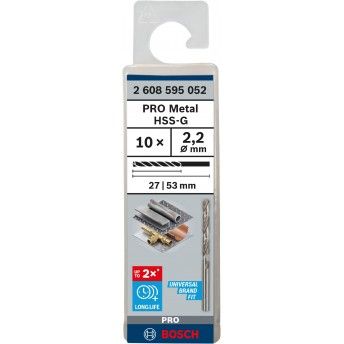 Broca PRO Metal HSS-G, 2,2 x 27 x 53 mm, 10 unid. ref� 2608595052 BOSCH