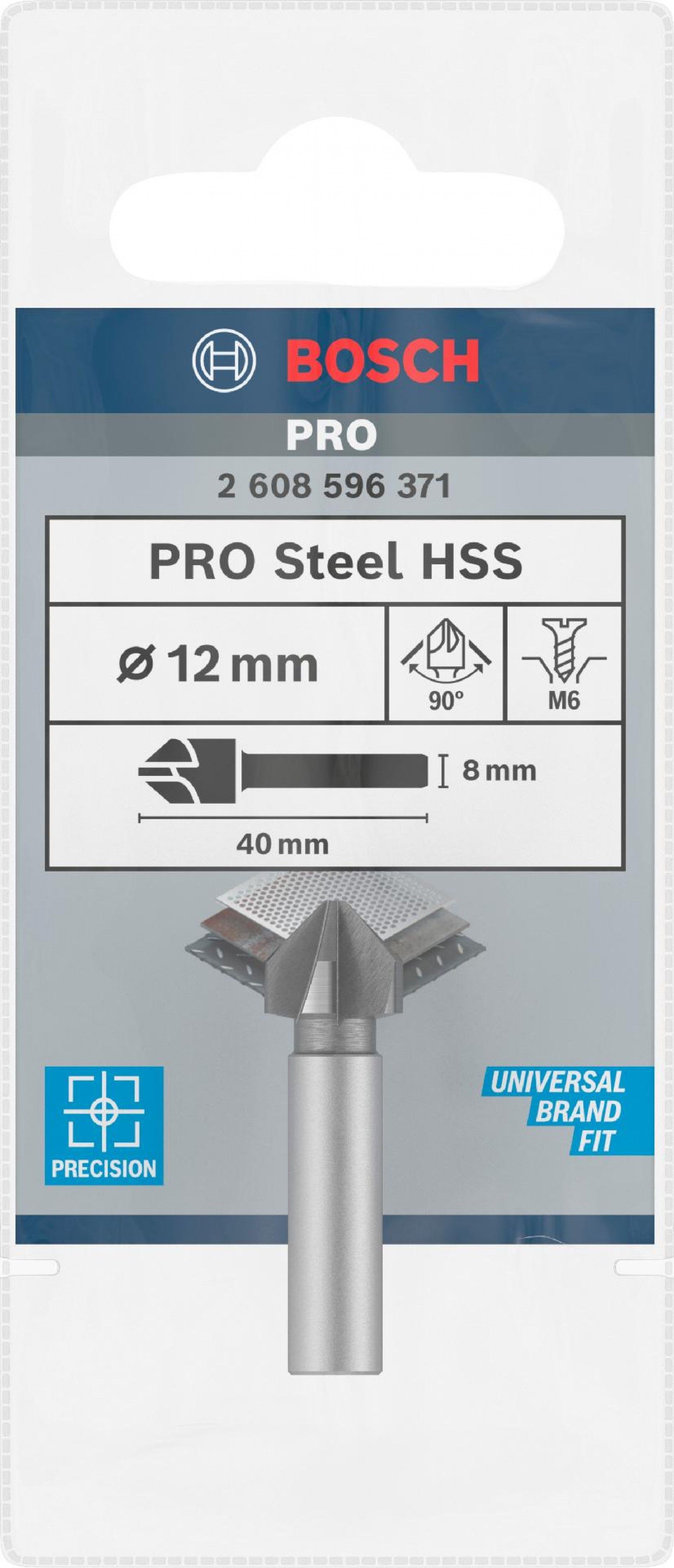Broca de escarear PRO Steel HSS, 12 x 40 mm, M6 refª 2608596371 BOSCH