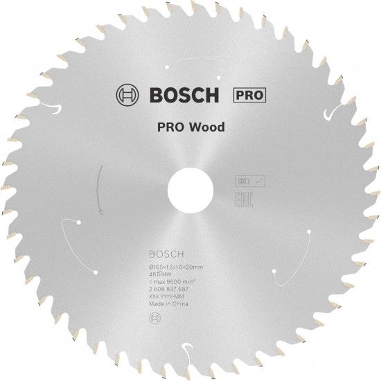 Disco sem fios PRO Wood cordless, 165 x 1,5 x 20 mm, T48 ref� 2608837687 BOSCH