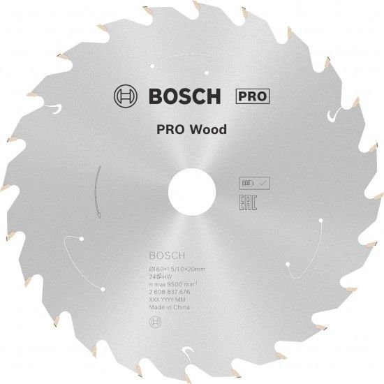 Disco sem fios PRO Wood cordless, 160 x 1,5 x 20 mm, T24 refª 2608837676 BOSCH Disco sem fios PRO Wood cordless, 160 x 1,5 x 20 mm, T24 refª 2608837676 BOSCH