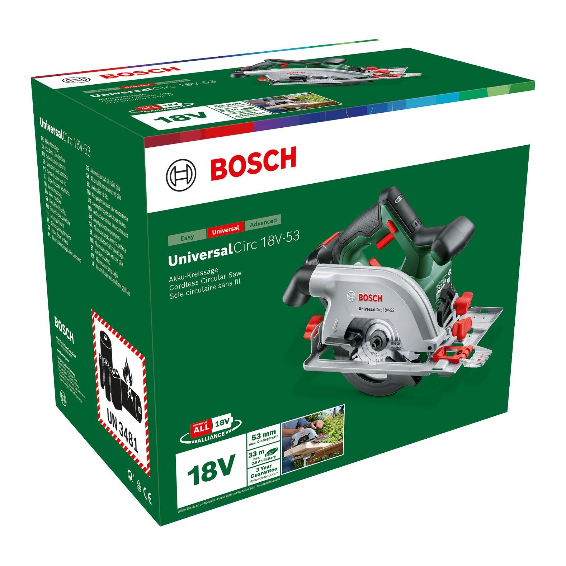 Serra circular sem fio UniversalCirc 18V-53 refª 06033B1402 BOSCH