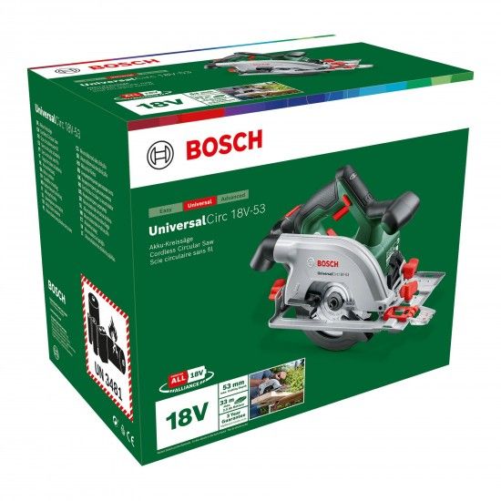 Serra circular sem fio UniversalCirc 18V-53 refª 06033B1402 BOSCH Serra circular sem fio UniversalCirc 18V-53 refª 06033B1402 BOSCH