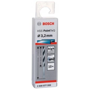 Broca helicoidal HSS PointTeQ 3,2 mm refª 2608577200 BOSCH Broca helicoidal HSS PointTeQ 3,2 mm refª 2608577200 BOSCH