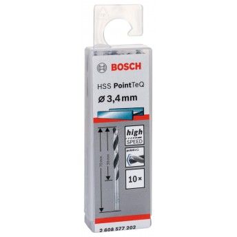 Broca helicoidal HSS PointTeQ 3,4 mm refª 2608577202 BOSCH Broca helicoidal HSS PointTeQ 3,4 mm refª 2608577202 BOSCH