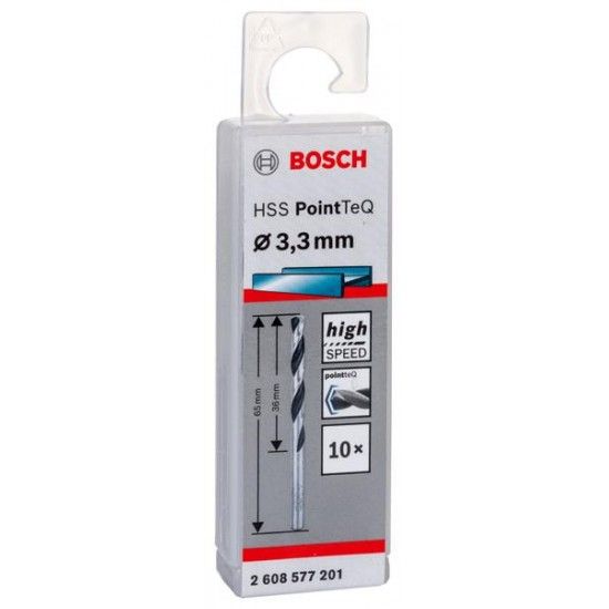 Broca helicoidal HSS PointTeQ 3,3 mm refª 2608577201 BOSCH Broca helicoidal HSS PointTeQ 3,3 mm refª 2608577201 BOSCH