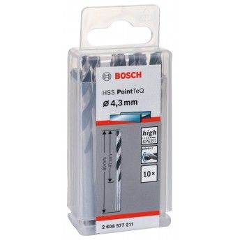 Broca helicoidal HSS PointTeQ 4,3 mm ref� 2608577211 BOSCH