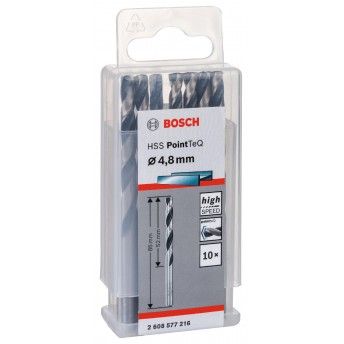 Broca helicoidal HSS PointTeQ 4,8 mm refª 2608577216 BOSCH Broca helicoidal HSS PointTeQ 4,8 mm refª 2608577216 BOSCH