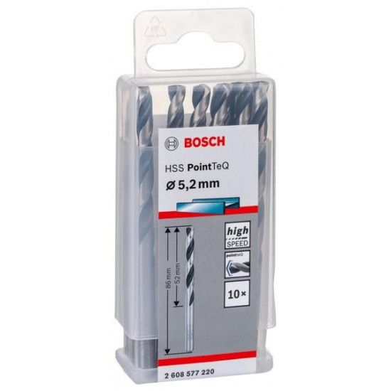 Broca helicoidal HSS PointTeQ 5,2 mm refª 2608577220 BOSCH Broca helicoidal HSS PointTeQ 5,2 mm refª 2608577220 BOSCH