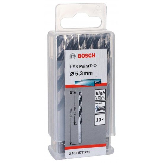 Broca helicoidal HSS PointTeQ 5,3 mm refª 2608577221 BOSCH Broca helicoidal HSS PointTeQ 5,3 mm refª 2608577221 BOSCH