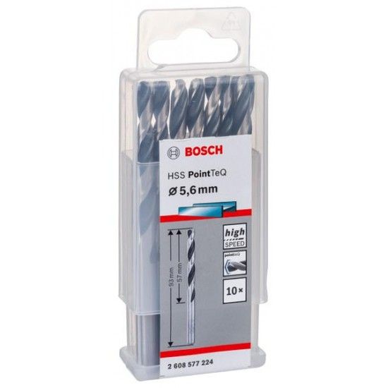 Broca helicoidal HSS PointTeQ 5,6 mm refª 2608577224 BOSCH Broca helicoidal HSS PointTeQ 5,6 mm refª 2608577224 BOSCH