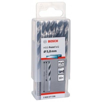 Broca helicoidal HSS PointTeQ 5,8 mm refª 2608577226 BOSCH Broca helicoidal HSS PointTeQ 5,8 mm refª 2608577226 BOSCH