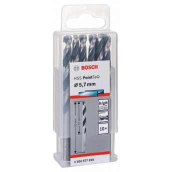 Broca helicoidal HSS PointTeQ 5,7 mm refª 2608577225 BOSCH Broca helicoidal HSS PointTeQ 5,7 mm refª 2608577225 BOSCH