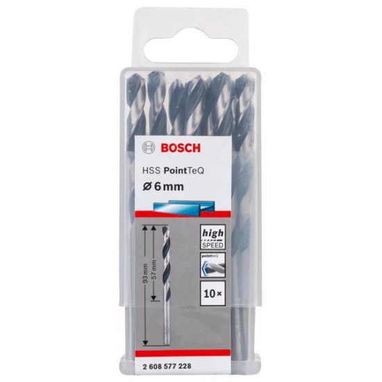 Broca helicoidal HSS PointTeQ 6,0 mm refª 2608577228 BOSCH Broca helicoidal HSS PointTeQ 6,0 mm refª 2608577228 BOSCH
