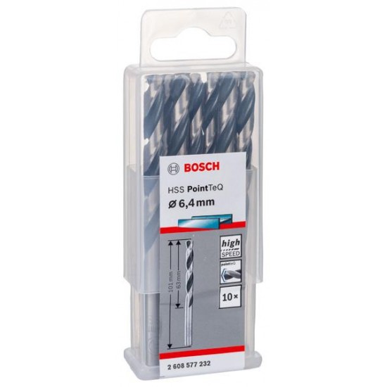 Broca helicoidal HSS PointTeQ 6,4 mm refª 2608577232 BOSCH Broca helicoidal HSS PointTeQ 6,4 mm refª 2608577232 BOSCH