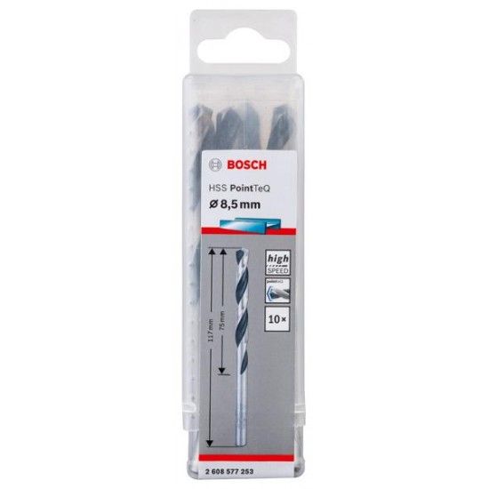 Broca helicoidal HSS PointTeQ 8,5 mm refª 2608577253 BOSCH Broca helicoidal HSS PointTeQ 8,5 mm refª 2608577253 BOSCH