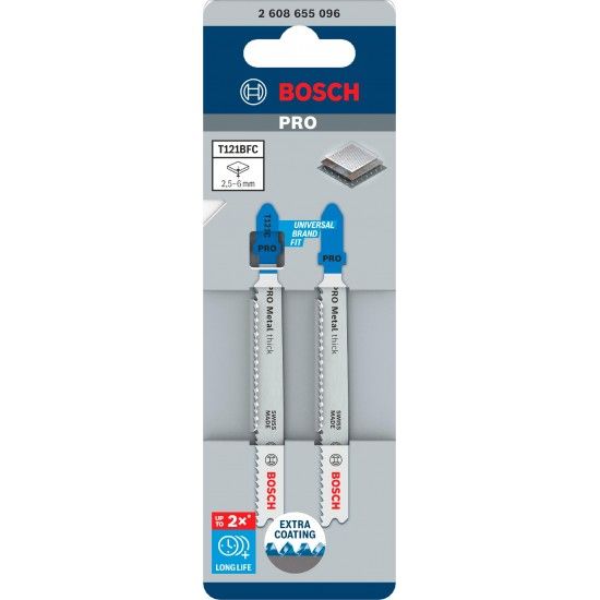 L�mina de serra vertical PRO Metal thick T121BFC 92 mm, 2 unid. ref� 2608655096 BOSCH