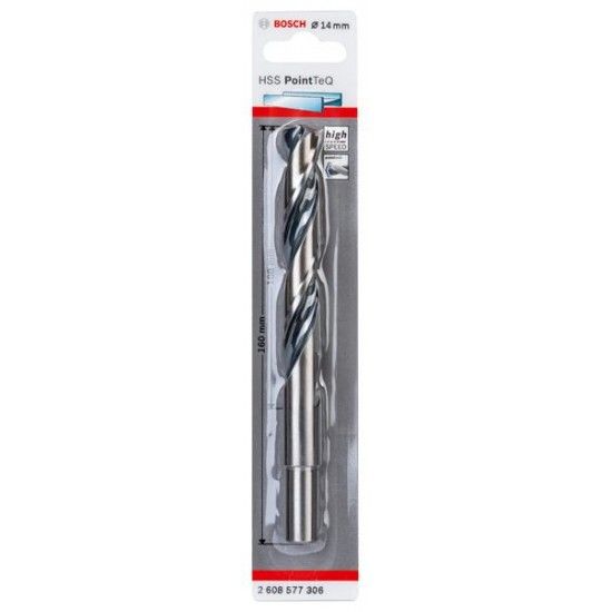 Broca helicoidal HSS PointTeQ 14,0 mm (encabadouro reduzido) refª 2608577306 BOSCH Broca helicoidal HSS PointTeQ 14,0 mm (encabadouro reduzido) refª 2608577306 BOSCH
