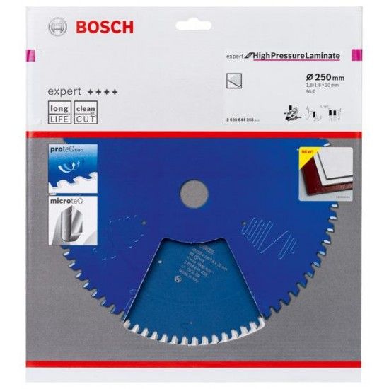 Discos de serra circular Expert for High Pressure Laminate 250x30-80 refª 2608644358 BOSCH Discos de serra circular Expert for High Pressure Laminate 250x30-80 refª 2608644358 BOSCH
