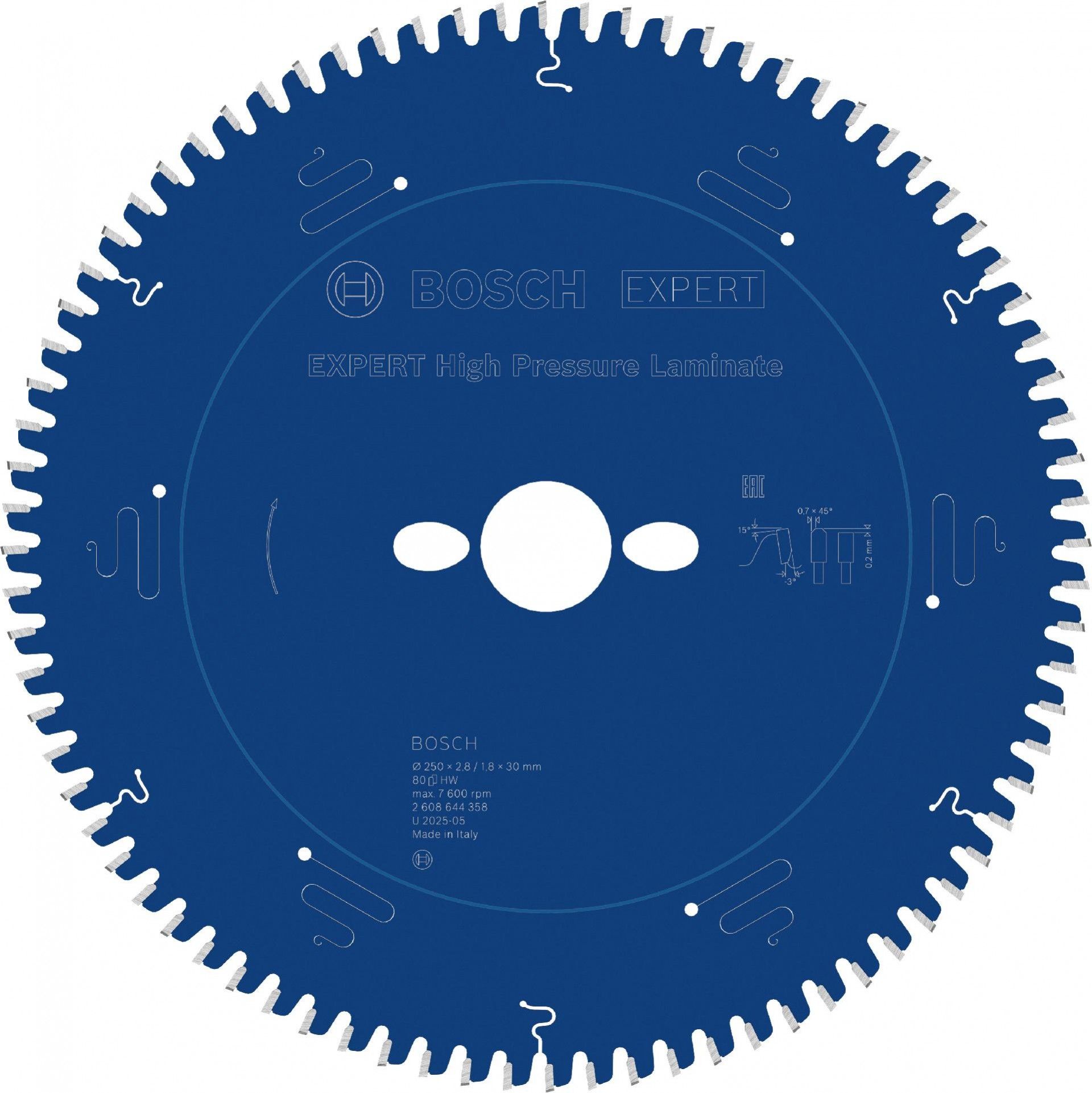 Discos de serra circular Expert for High Pressure Laminate 250x30-80 refª 2608644358 BOSCH