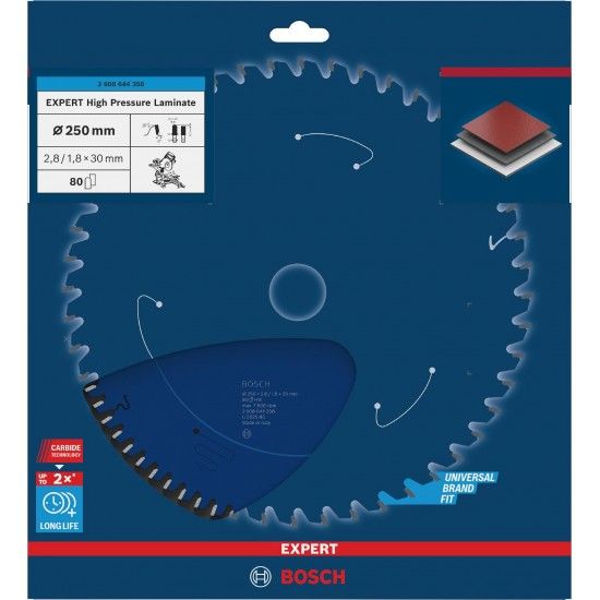 Discos de serra circular Expert for High Pressure Laminate 250x30-80 refª 2608644358 BOSCH Discos de serra circular Expert for High Pressure Laminate 250x30-80 refª 2608644358 BOSCH