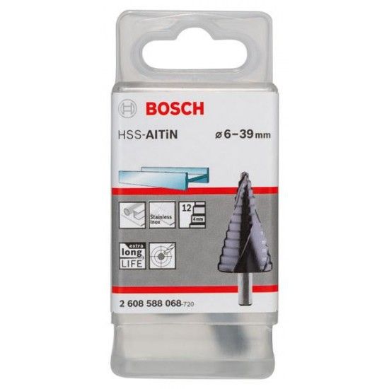 Broca escalonada HSS-AlTiN refª 2608588068 BOSCH Broca escalonada HSS-AlTiN refª 2608588068 BOSCH