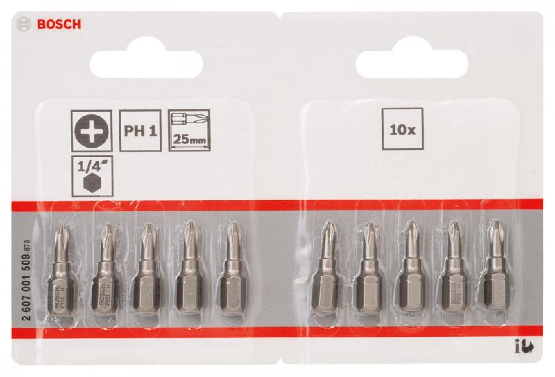 Bits ¼. PH 1, 25 mm refª 2607001509 BOSCH