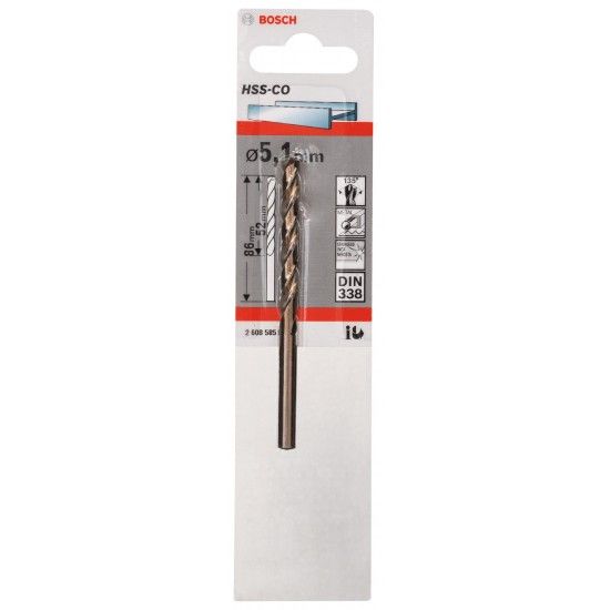 Broca em HSS-Co, DIN 338 ref� 2608585852 BOSCH