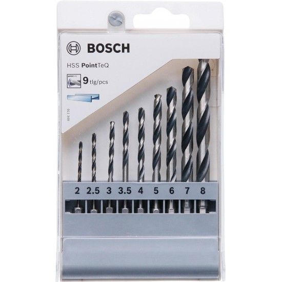 Kit Brocas hex. em HSS PointTeQ, 9 unidades, 2 - 8 mm ref� 2607002826 BOSCH