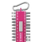 Conjunto Bits �, pontas de aparafusar com mosquet�o (f�csia), 21 pe�as ref� 2607002821 BOSCH
