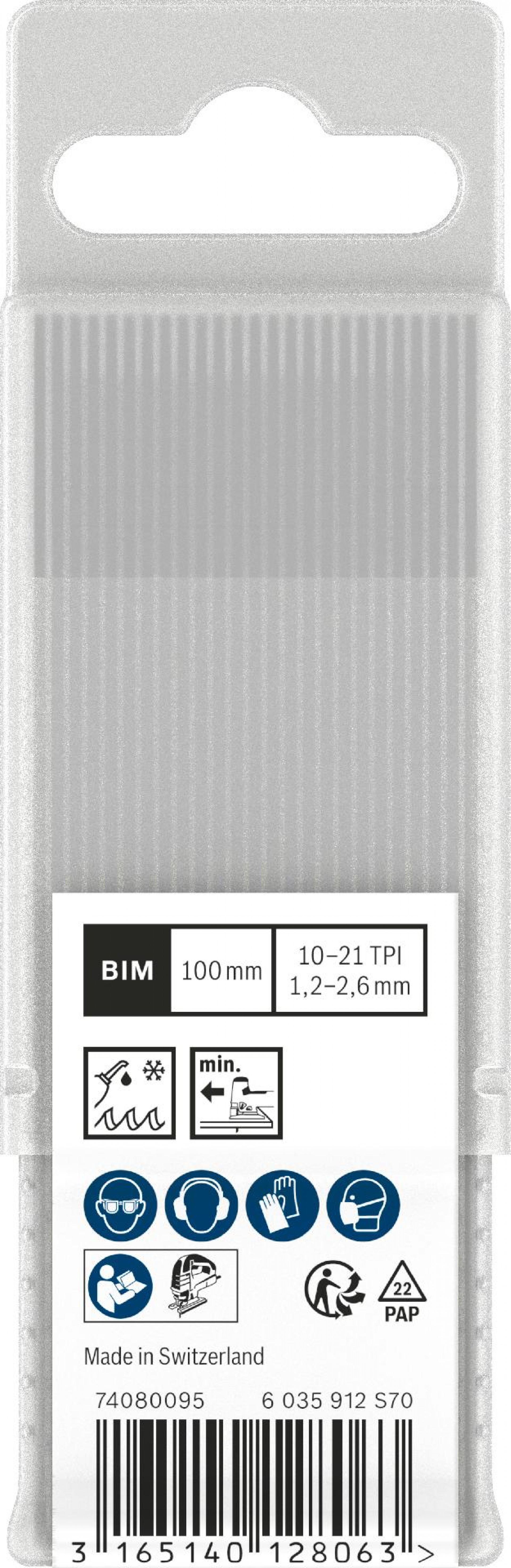 Lâmina de serra vertical PRO Metal thick and thin T123XF, 100 mm, 25 unid. refª 2608638474 BOSCH