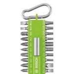 Conjunto de pontas de aparafusar com mosquetão (verde claro), 21 peças refª 2607002823 BOSCH Conjunto de pontas de aparafusar com mosquetão (verde claro), 21 peças refª 2607002823 BOSCH