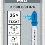 L�mina de serra vertical PRO Metal thick and thin T123XF, 100 mm, 25 unid. ref� 2608638474 BOSCH