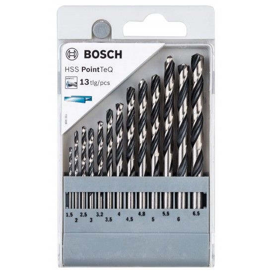 Kit Brocas para metal HSS PointTeQ, 13 unidades, 1,5 - 6,5 mm refª 2608577349 BOSCH Kit Brocas para metal HSS PointTeQ, 13 unidades, 1,5 - 6,5 mm refª 2608577349 BOSCH