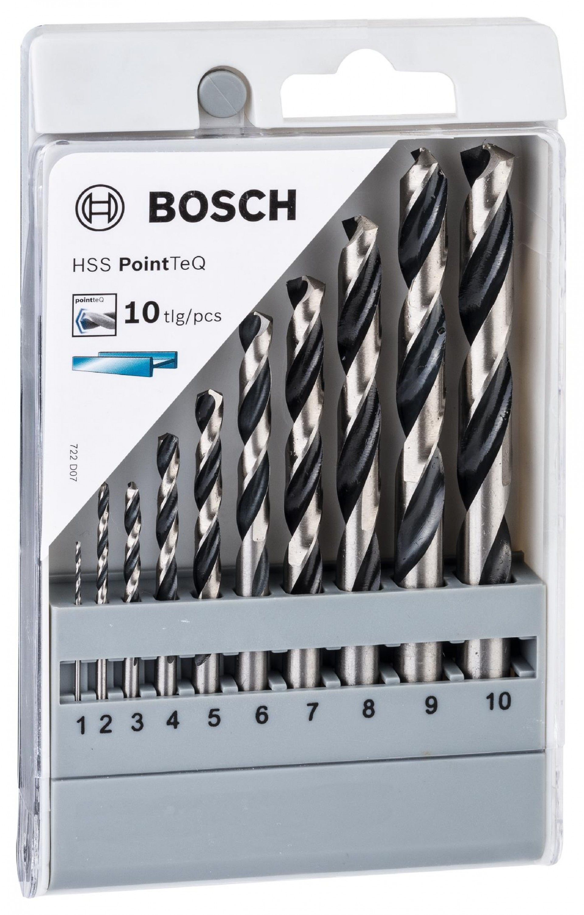 Kit Brocas para metal HSS PointTeQ, 10 unidades, 1 - 10 mm refª 2608577348 BOSCH