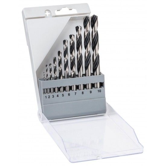 Kit Brocas para metal HSS PointTeQ, 10 unidades, 1 - 10 mm refª 2608577348 BOSCH Kit Brocas para metal HSS PointTeQ, 10 unidades, 1 - 10 mm refª 2608577348 BOSCH