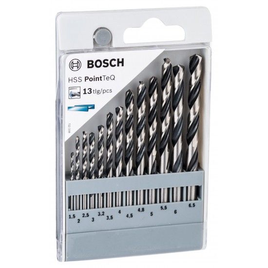 Kit Brocas para metal HSS PointTeQ, 13 unidades, 1,5 - 6,5 mm refª 2608577349 BOSCH Kit Brocas para metal HSS PointTeQ, 13 unidades, 1,5 - 6,5 mm refª 2608577349 BOSCH
