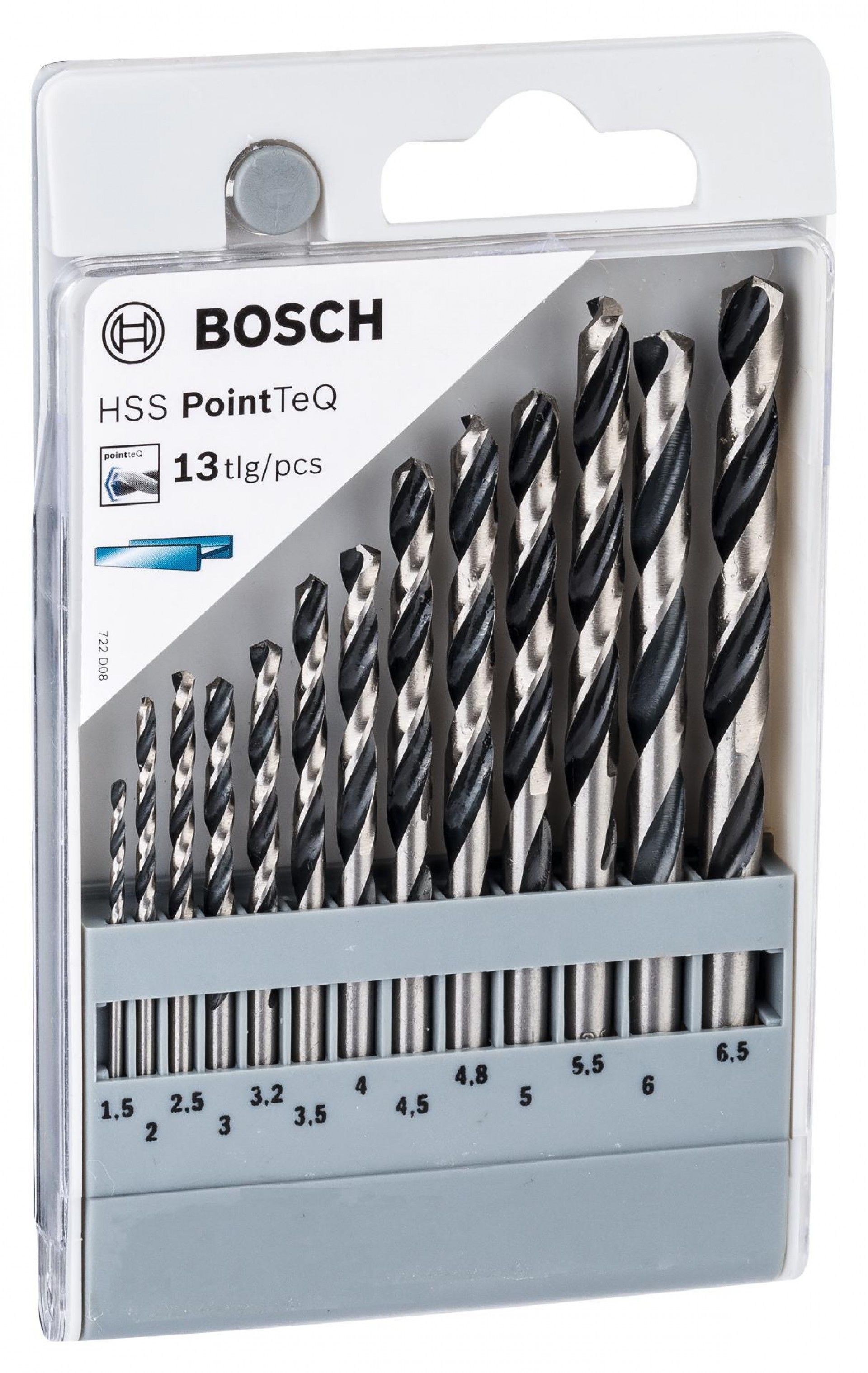 Kit Brocas para metal HSS PointTeQ, 13 unidades, 1,5 - 6,5 mm refª 2608577349 BOSCH