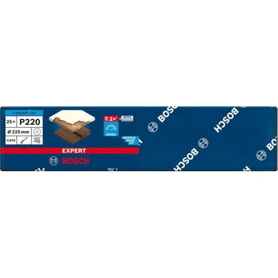 Lixa EXPERT C470 com 19 furos para lixadeiras de cartão-gesso, 225 mm, G 220, 25 unidades refª 26089 Lixa EXPERT C470 com 19 furos para lixadeiras de cartão-gesso, 225 mm, G 220, 25 unidades refª 26089