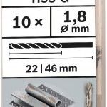 Broca PRO Metal HSS-G, 1,8 x 22 x 46 mm, 10 unid. refª 2608585473 BOSCH Broca PRO Metal HSS-G, 1,8 x 22 x 46 mm, 10 unid. refª 2608585473 BOSCH