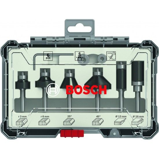 Fresa Bit Trim and Edging Set, Shank 6 mm, 6 pcs refª 2607017468 BOSCH Fresa Bit Trim and Edging Set, Shank 6 mm, 6 pcs refª 2607017468 BOSCH