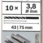 Broca PRO Metal HSS-G, 3,8 x 43 x 75 mm, 10 unid. ref� 2608585484 BOSCH