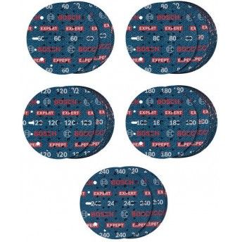 Conjunto de discos de lixa em folha EXPERT O780, 150mm, G60(5x); G80(15x); G120(15x); G180(15x); G24