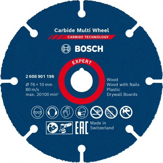 Disco abrasivo EXPERT Carbide Multi Wheel, 76 mm, 10 mm refª 2608901196 BOSCH Disco abrasivo EXPERT Carbide Multi Wheel, 76 mm, 10 mm refª 2608901196 BOSCH