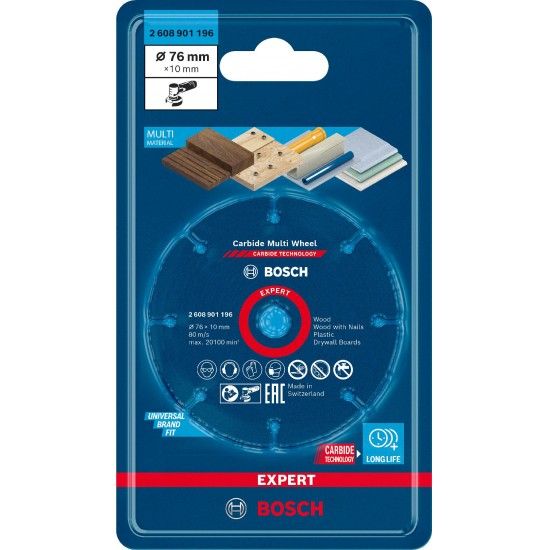 Disco abrasivo EXPERT Carbide Multi Wheel, 76 mm, 10 mm refª 2608901196 BOSCH Disco abrasivo EXPERT Carbide Multi Wheel, 76 mm, 10 mm refª 2608901196 BOSCH