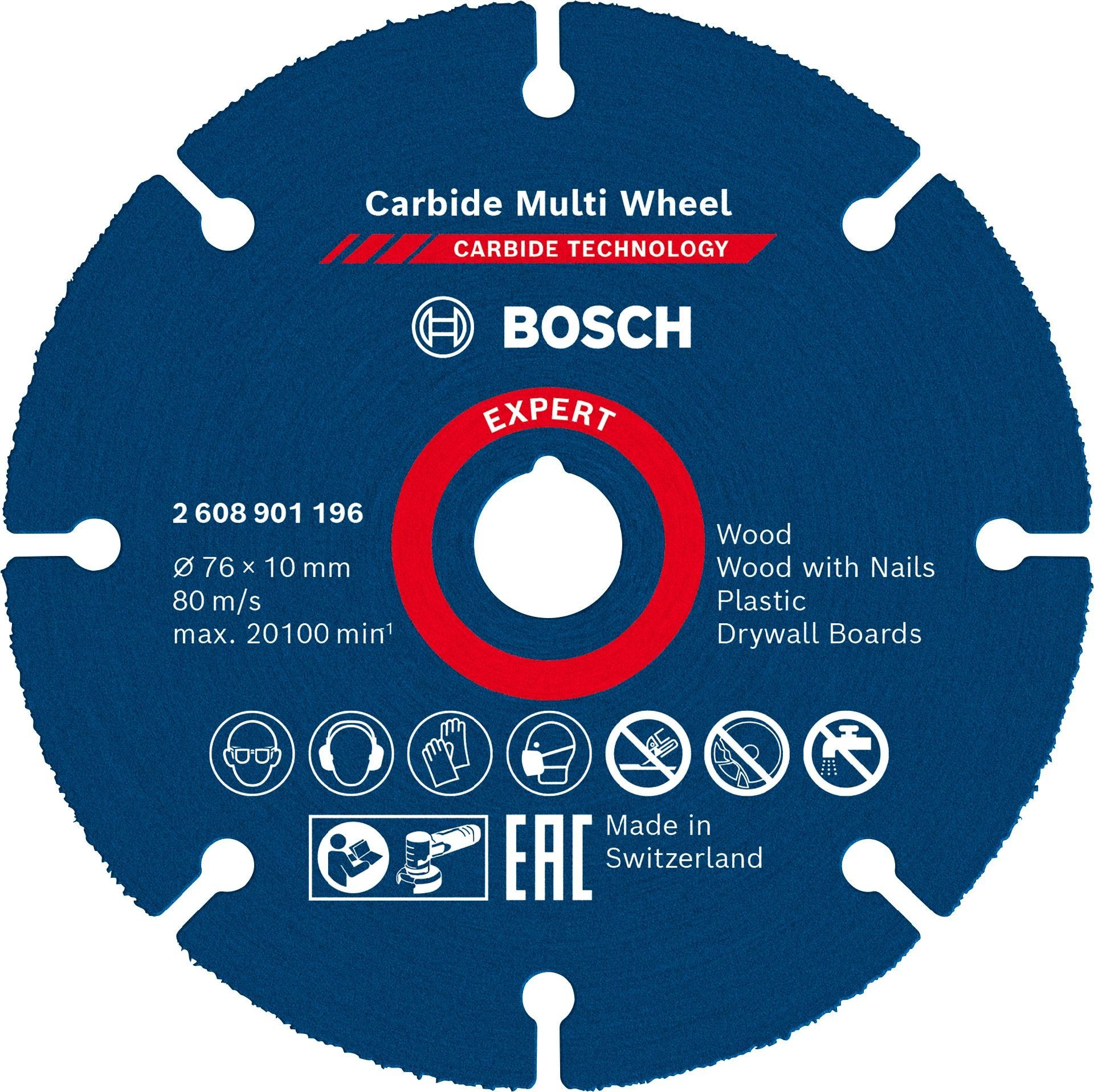 Disco abrasivo EXPERT Carbide Multi Wheel, 76 mm, 10 mm refª 2608901196 BOSCH