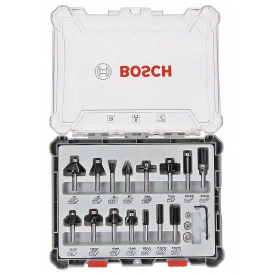 Fresa  Bit Mixed Set, Shank 6 mm, 15 pcs ref 2607017471 BOSCH