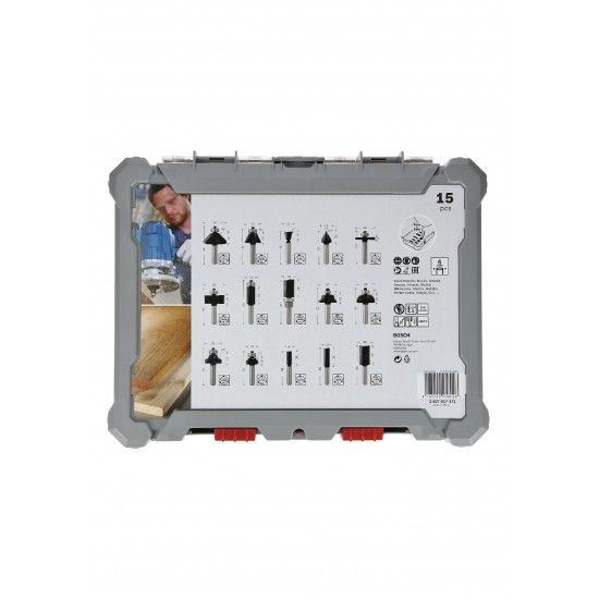 Fresa  Bit Mixed Set, Shank 6 mm, 15 pcs ref 2607017471 BOSCH